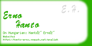 erno hanto business card